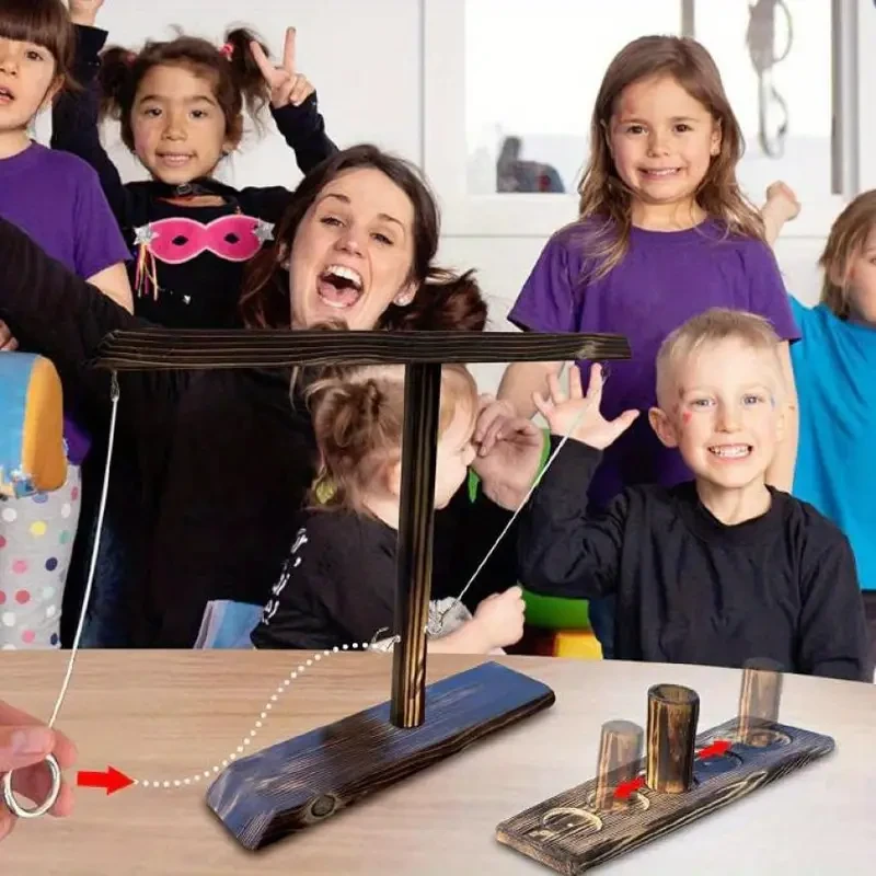 Wooden Ring Toss Game - Classic Drinking Party Toy for Adults