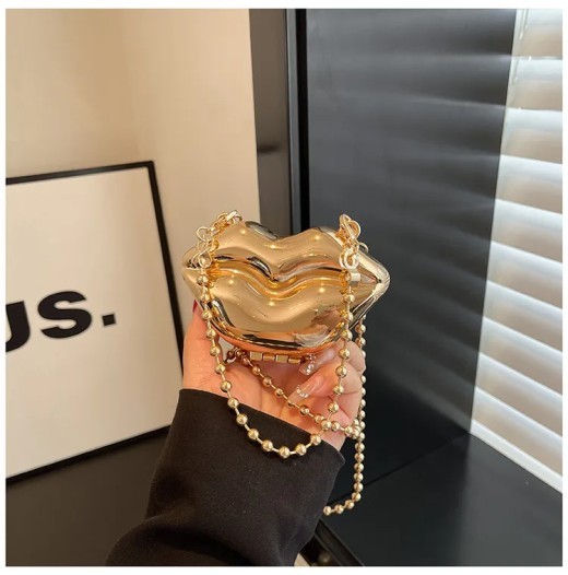 Personalized Lip Shape Shiny Shoulder Bag