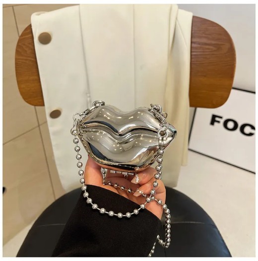 Personalized Lip Shape Shiny Shoulder Bag