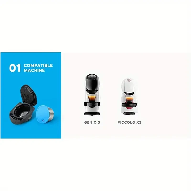 Reusable Capsule Adapter for Dolce Gusto: Compatible with Piccolo Xs/Genio S (1 Adapter)