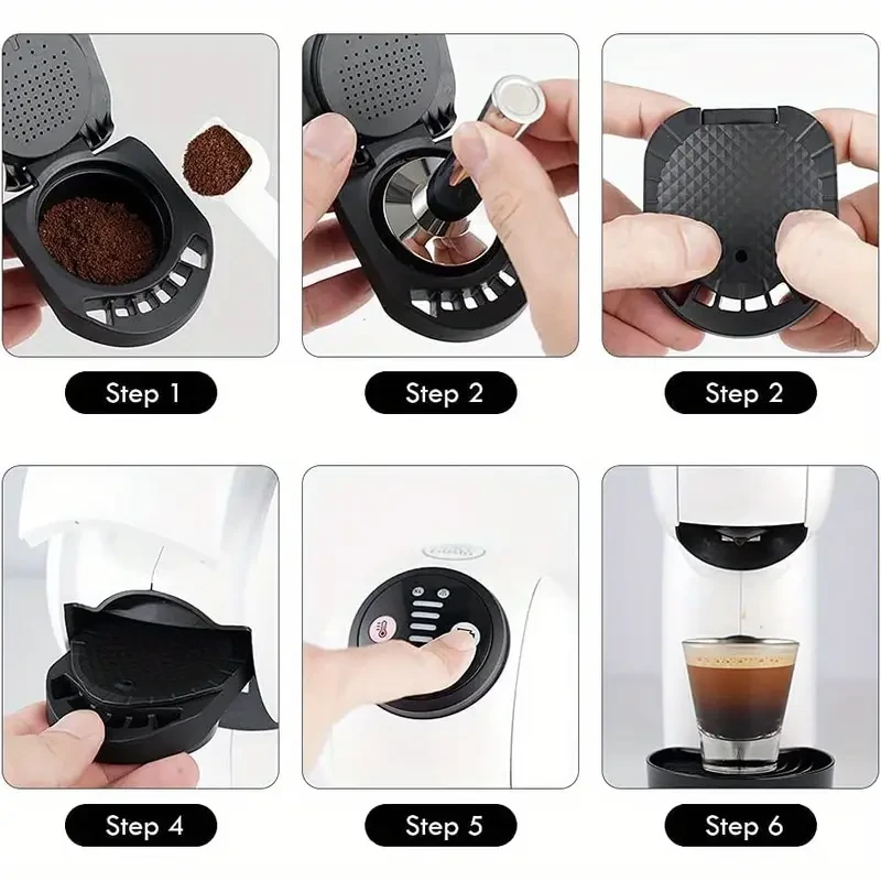 Reusable Capsule Adapter for Dolce Gusto: Compatible with Piccolo Xs/Genio S (1 Adapter)
