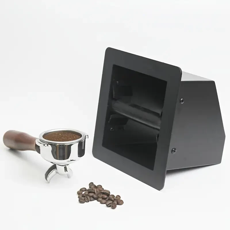 1pc Espresso Coffee Ground Knock Box Chute with Built-in Waste Bucket