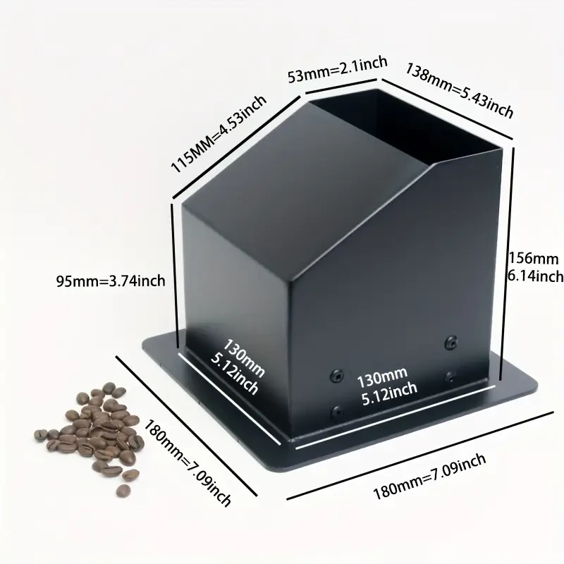 1pc Espresso Coffee Ground Knock Box Chute with Built-in Waste Bucket