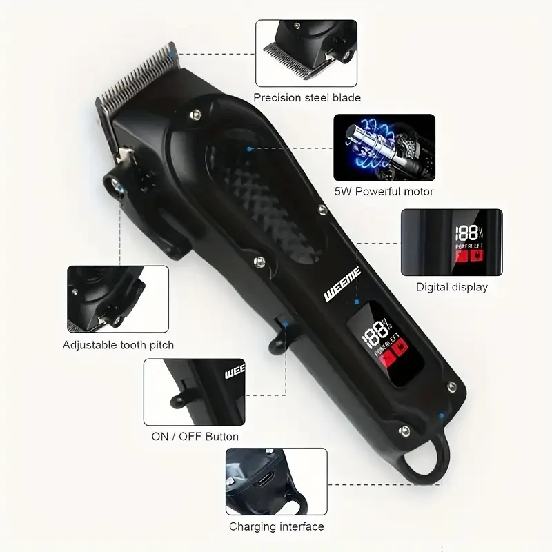 Professional Cordless Hair Clippers Set For Men