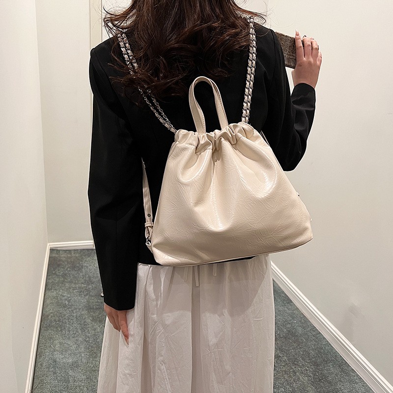 Simple Fashion Large Capacity Color Contrast Patchwork Casual Backpack