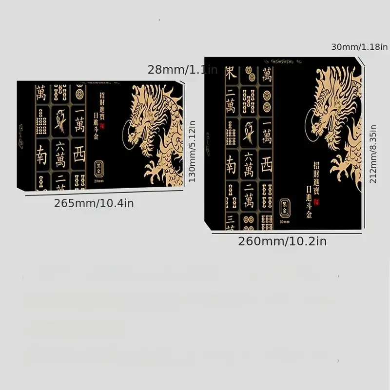 Black Golden Mahjong High Quality Portable Chinese Mahjong