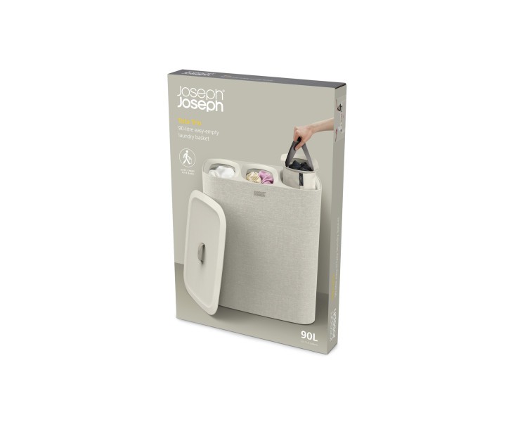 Tota Trio 90L Laundry Separation Basket - Ecru - Joseph Joseph
