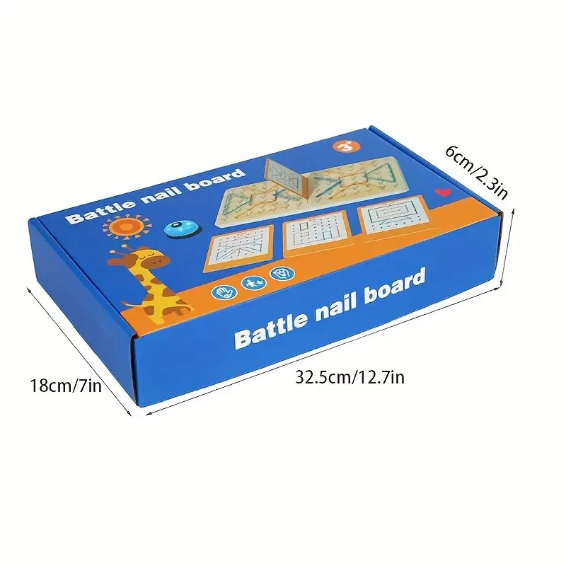 2-Person Wooden Nail Board Game