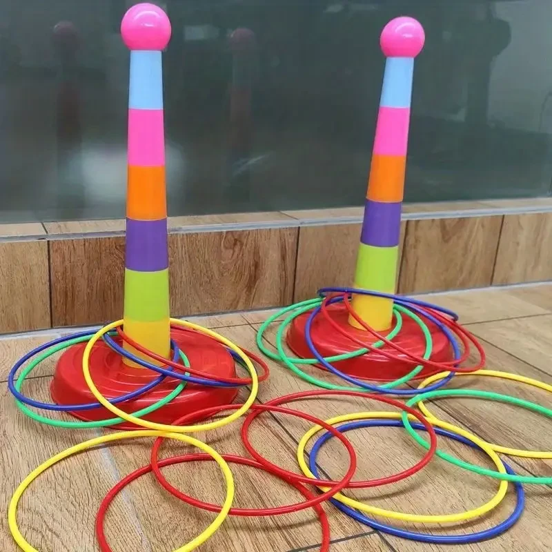 Fun Ring Toss Game Set with Multiple Colorful Hoops