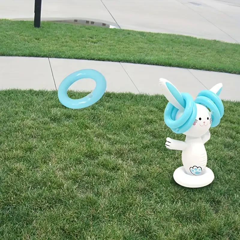 1 Set Easter Bunny Inflatable Ring Toss Game