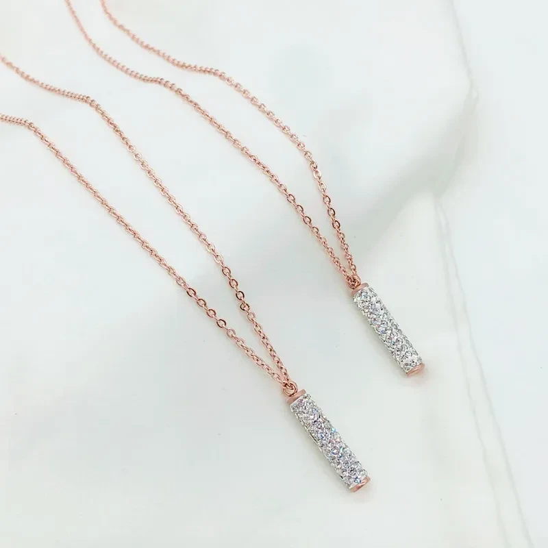 Cylinder Pendant Stainless Steel Necklace