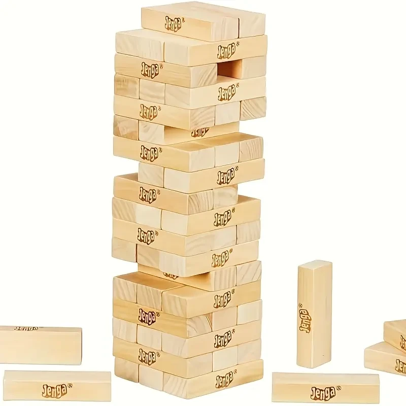 Classic Stacking Tower Game with Genuine Hardwood Blocks