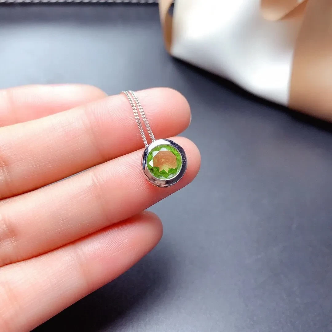 Women's Peridot Bubble Necklace Pendant