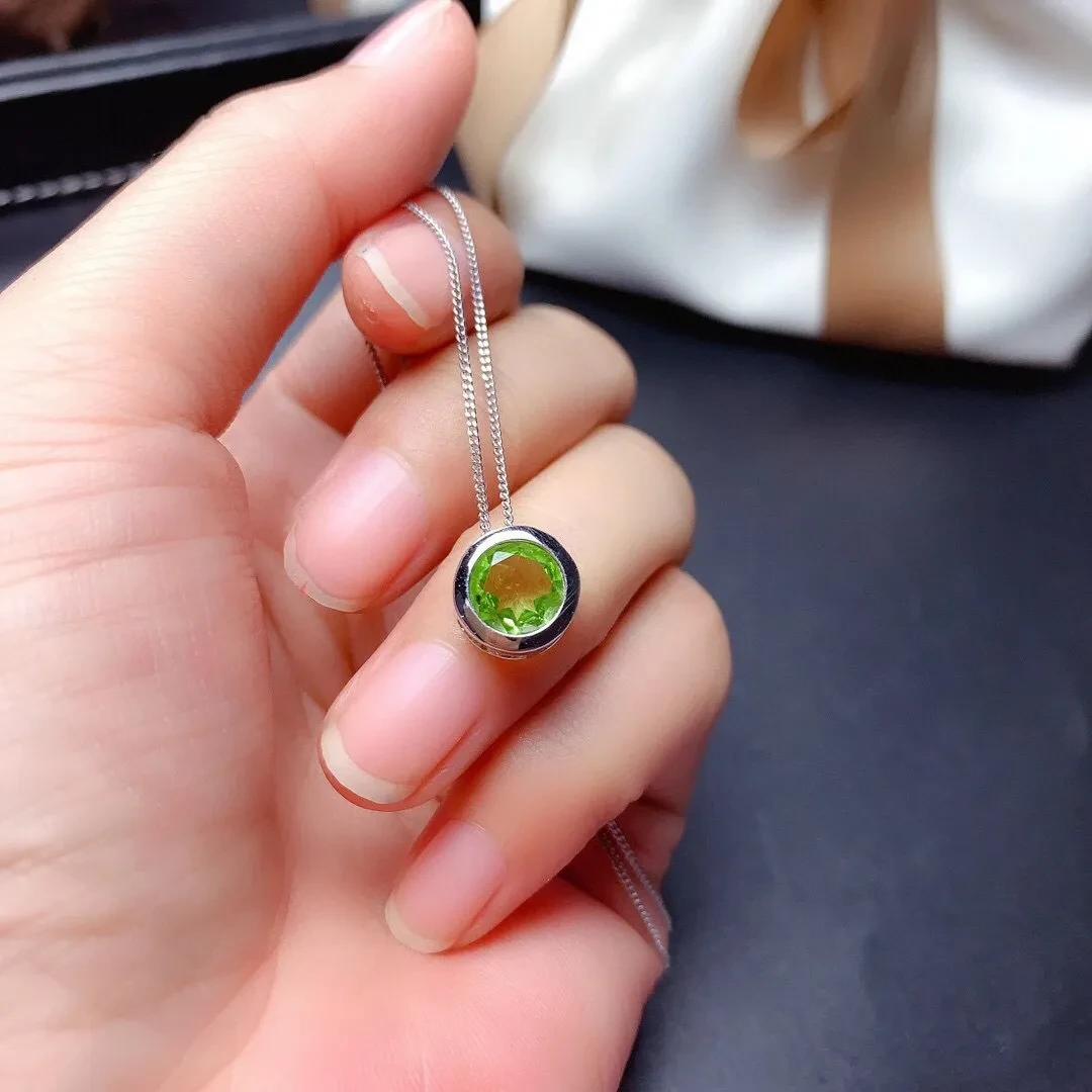Women's Peridot Bubble Necklace Pendant