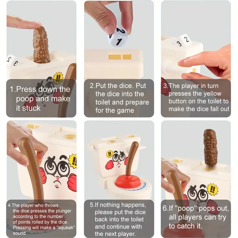 Flying Poop Game - Hilarious Flushing Toilet Novelty Toy