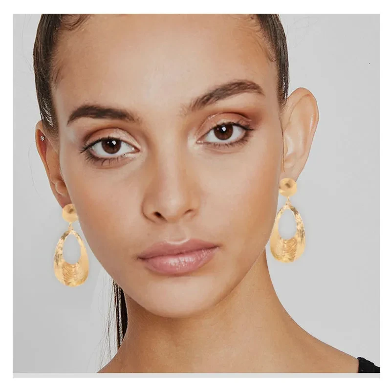 Geometric Elegant Metal Electroplated Earrings