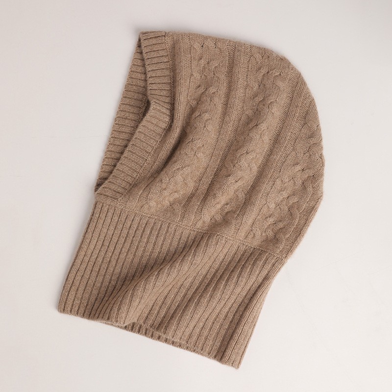Warm Cashmere Couple Knit Cable One-Piece Hat