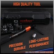 HORUSDY Click Torque Wrench Ratchet Socket Adaptor Extension 1/4" Drive