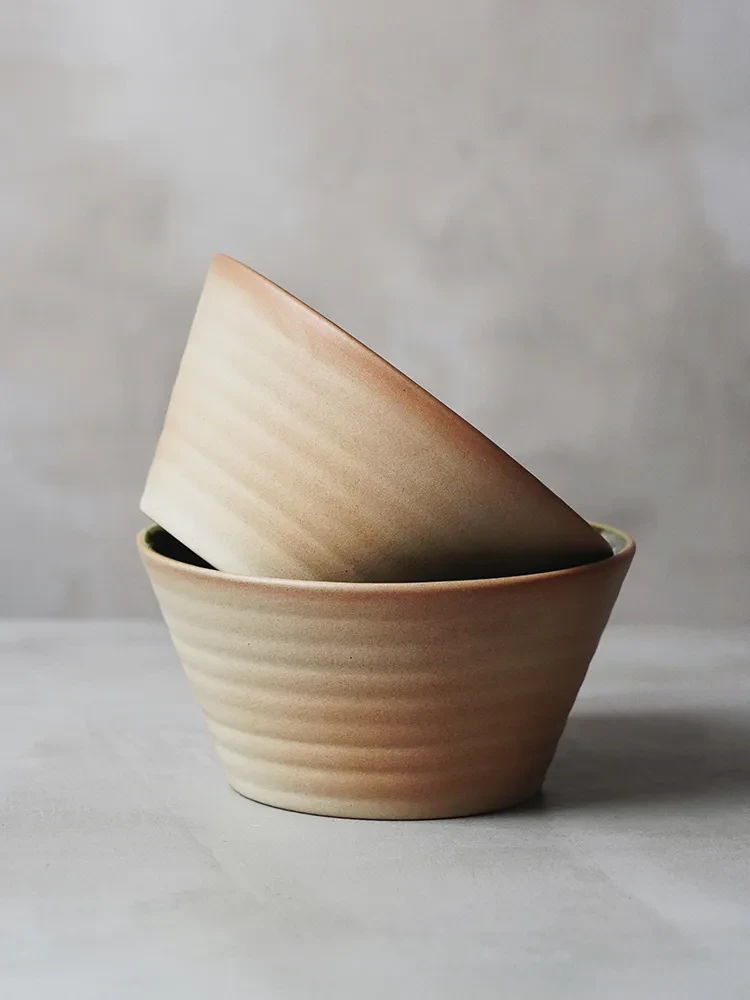 Retro Eating Bowl Underglaze Pottery Clay Salad Bowl