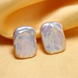 Elegant Baroque Freshwater Pearl Earrings for Women - Vintage Style, 18K Golden Plated, Iron Post