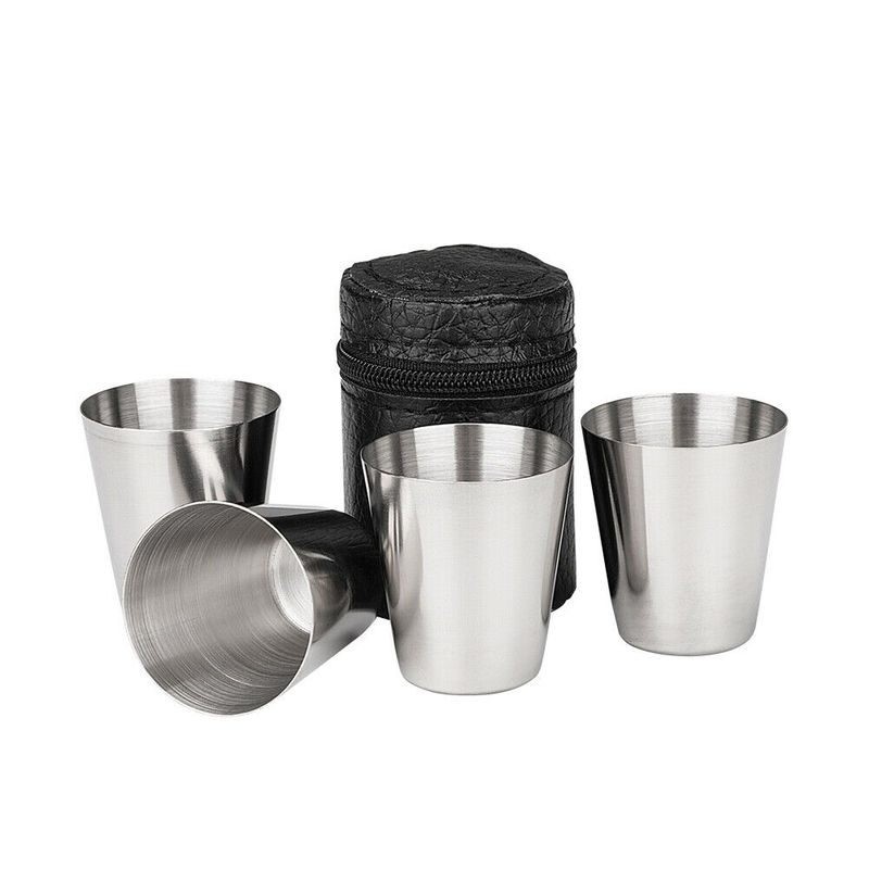 Wine Drinking Shot Glasses Cup Set w Travel Bag