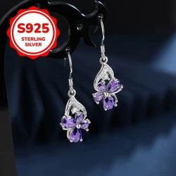 2pcs 925 Sterling Silvery Fashion Butterfly Dance Long Earrings  Perfect for Daily Wear or Parties, Exquisite Gift