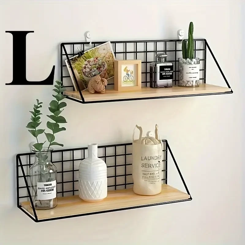 1pc Minimalist Punch-Free Metal Floating Shelf