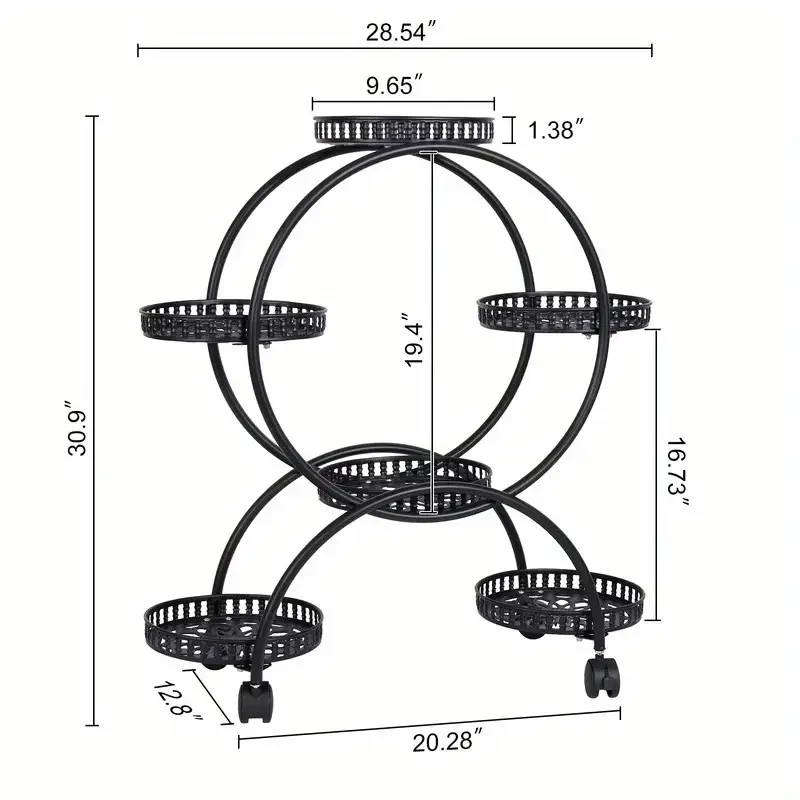 Metal Plant Stand Rack Indoor Outdoor Flower Pot