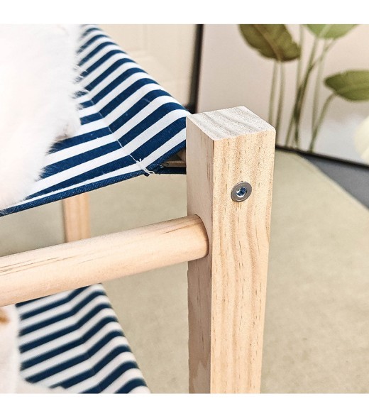 Pet Camp Bed Solid Wood Double Layer Cat Hammock Upper And Lower Bunk Removable And Washable