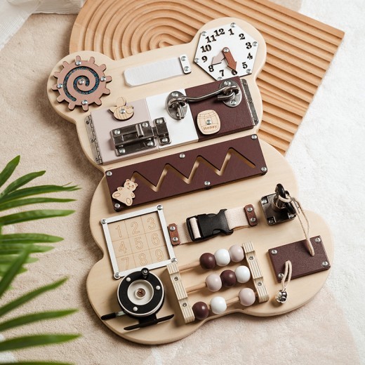 Children's Early Education Bear Busy Board Puzzle Unlocking Toy