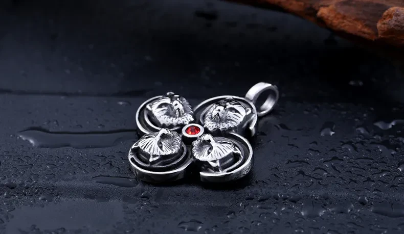 European and American wolf pendant