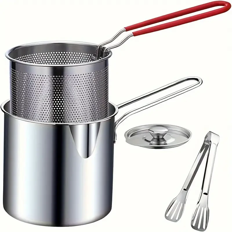 SENBOWE Stainless Steel Deep Fryer with Perforated Basket