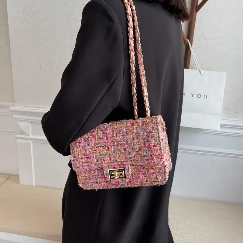 Luxury Tweed Crossbody Bag
