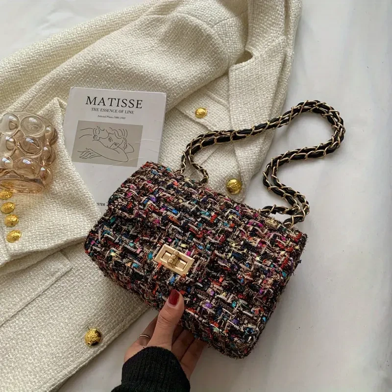 Luxury Tweed Crossbody Bag