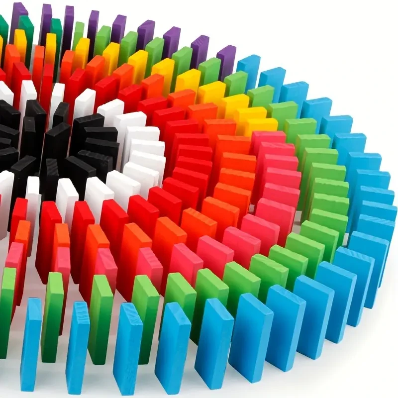 80pcs Multicolor Wooden Dominoes Set