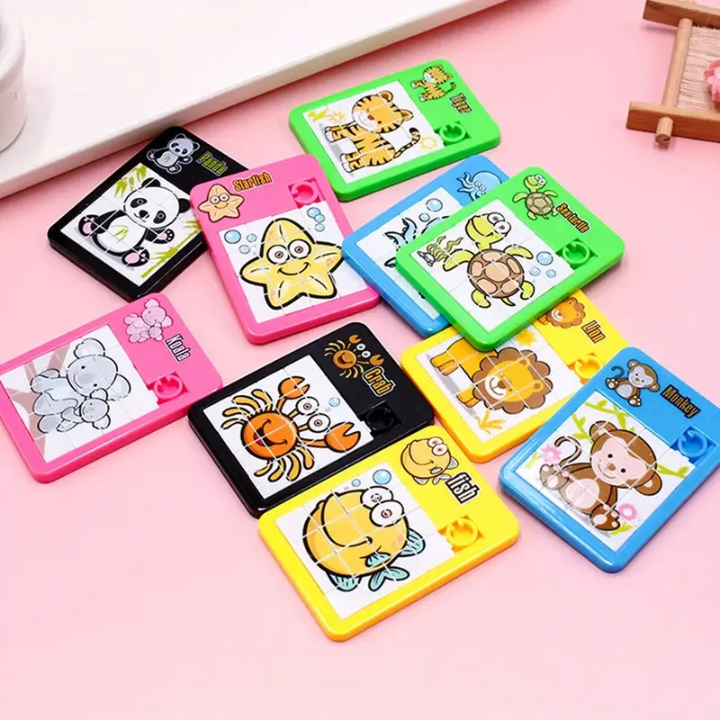 10-Pack Mini Animal Sliding Puzzles for Kids