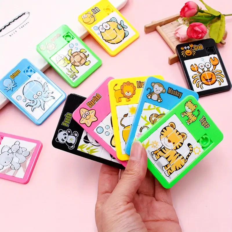10-Pack Mini Animal Sliding Puzzles for Kids