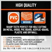 16Pcs Hole Saw Set Metal Wood Cutting High Speed Wood PVC Plastic Cutter