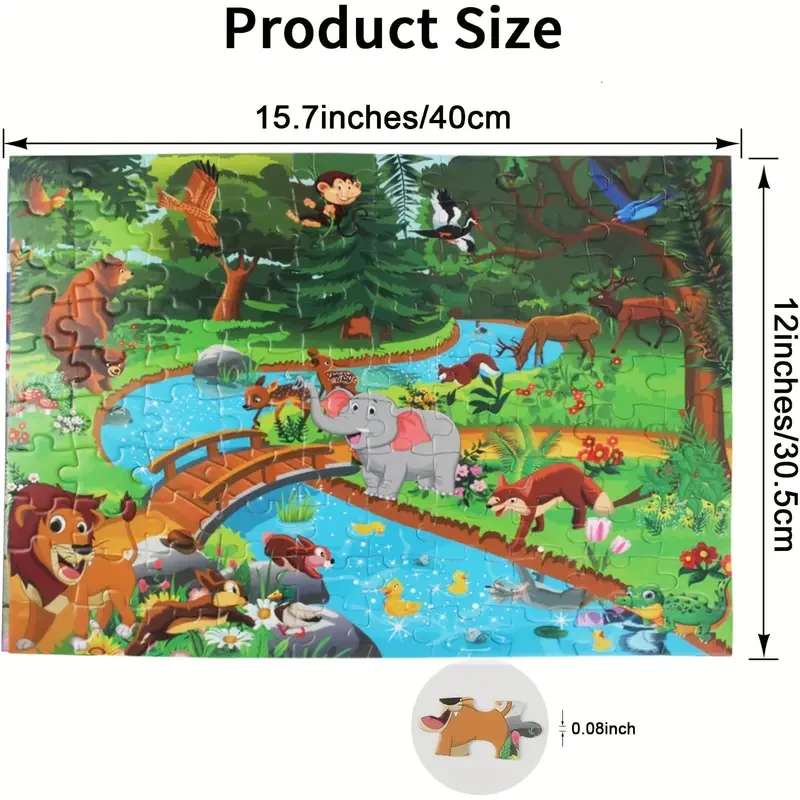 100pcs Vibrant Animal Kingdom Jigsaw Puzzle