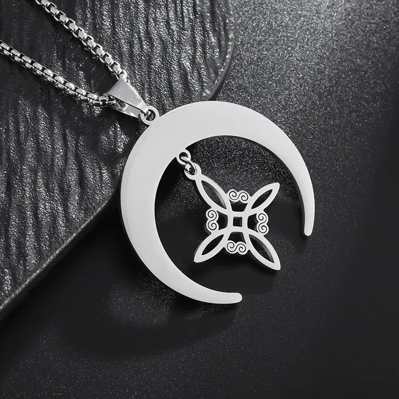 Trinity Pendant Irish Moon Necklace