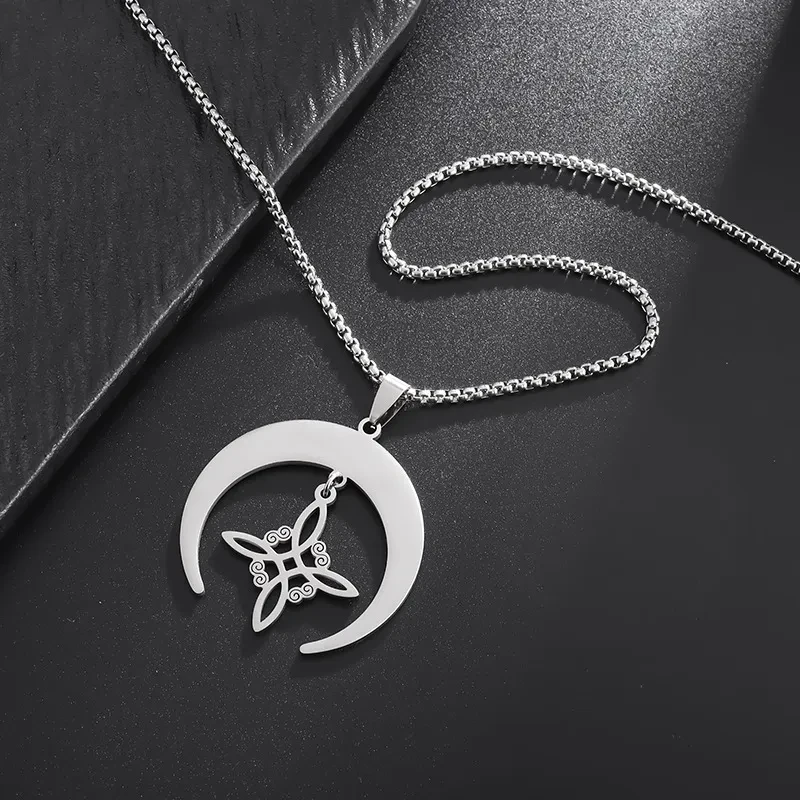 Trinity Pendant Irish Moon Necklace