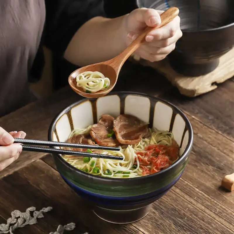 Large Soup Ceramic Ramen Rain-hat Shaped Bowl