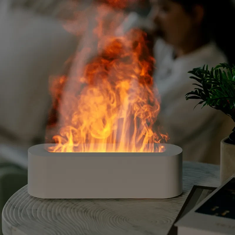 Innovative Simulated Ice Fire Cold Flame Essential Oil Diffuser 150ml Heavy Mist Air Humidifier Colorful Atmosphere Light