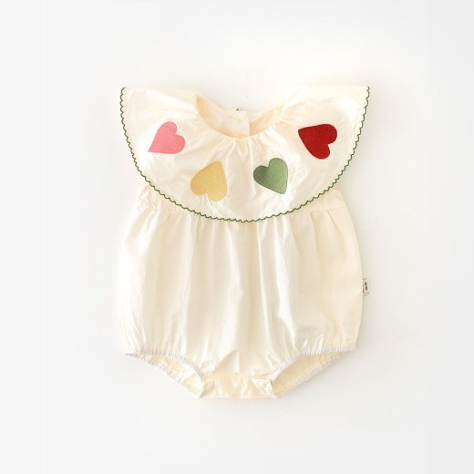 Girls' Sweet Loving Heart Lace One-piece Onesie