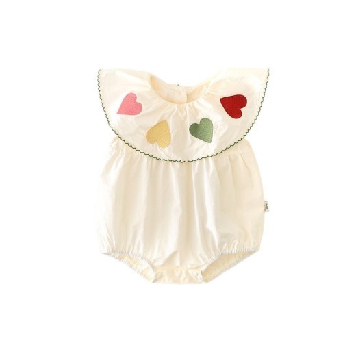 Girls' Sweet Loving Heart Lace One-piece Onesie