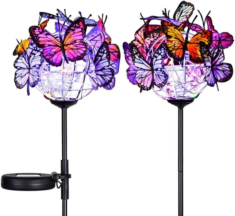 Solar LED Lights Outdoor Butterfly Ball Lamps