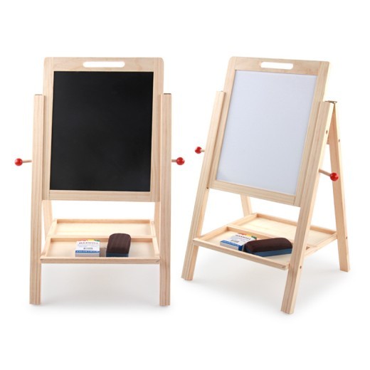 Factory direct wooden children learn double-sided writing board wood ball can be raised and lowered convenient drawing board educational toys