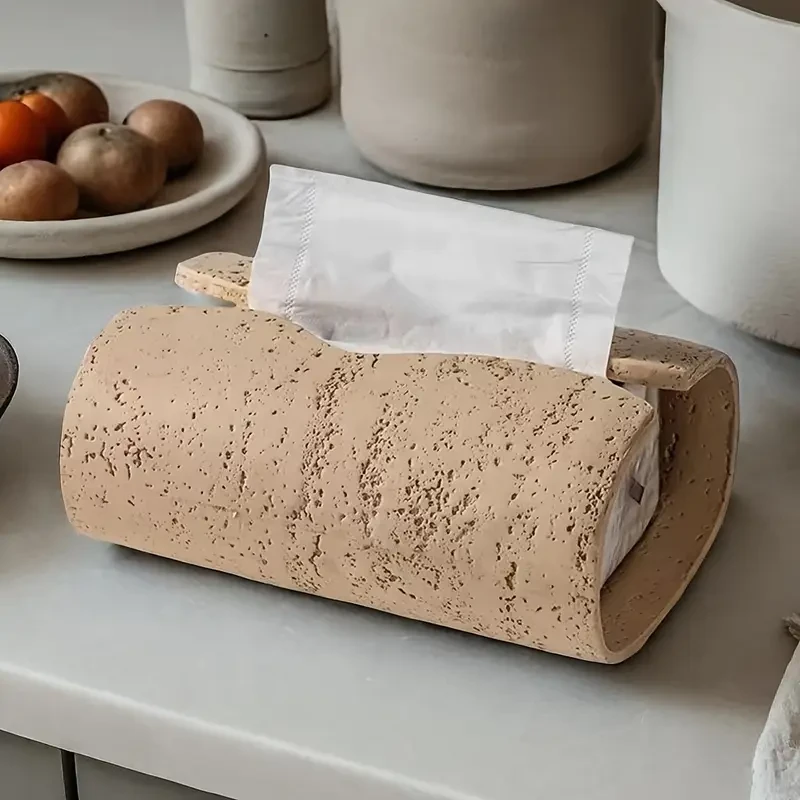 1pc, Creative Travertine Tissue Box