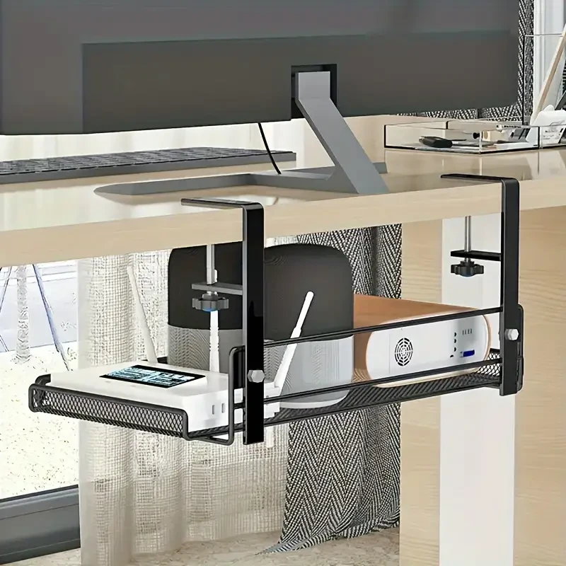 Adjustable Office Table Hanging Storage Rack - No Punching Required
