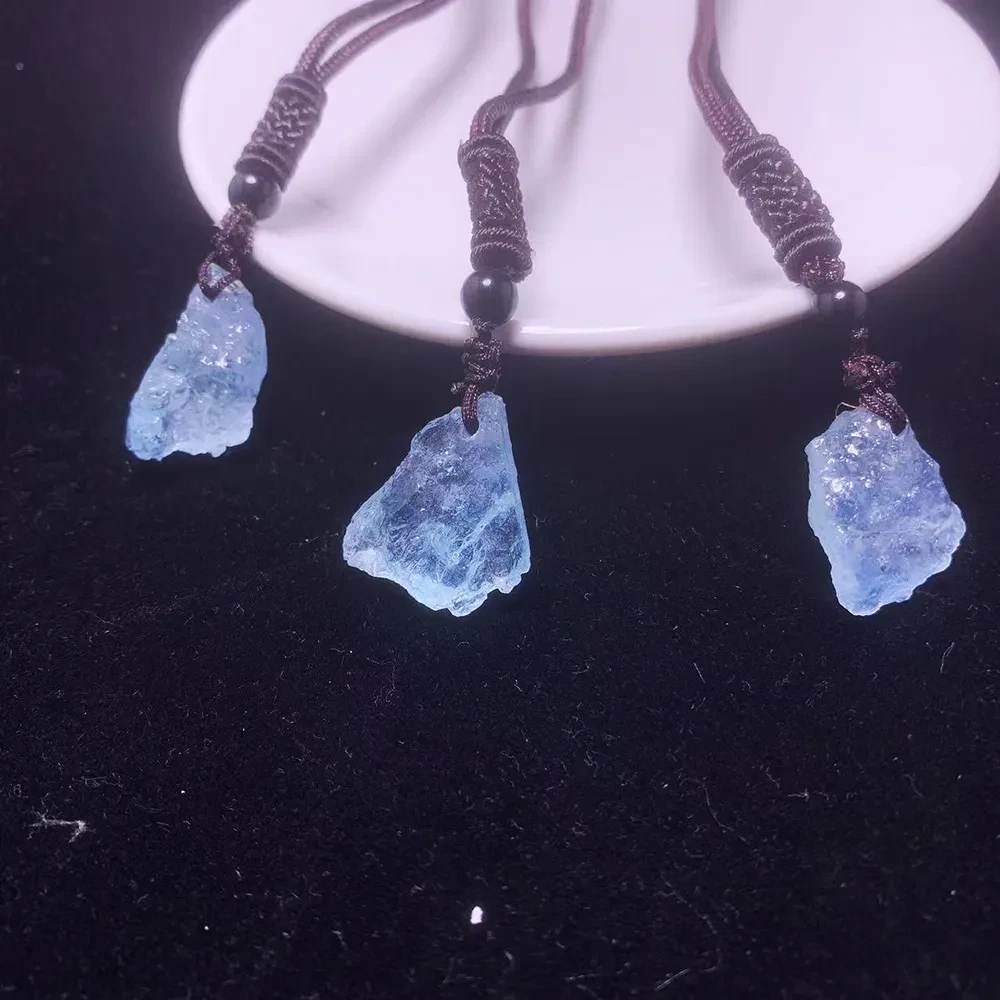 Natural Aquamarine Rough Stone Pendant